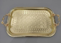 SILVER METAL TRAY RECTANGLE FA3498- S