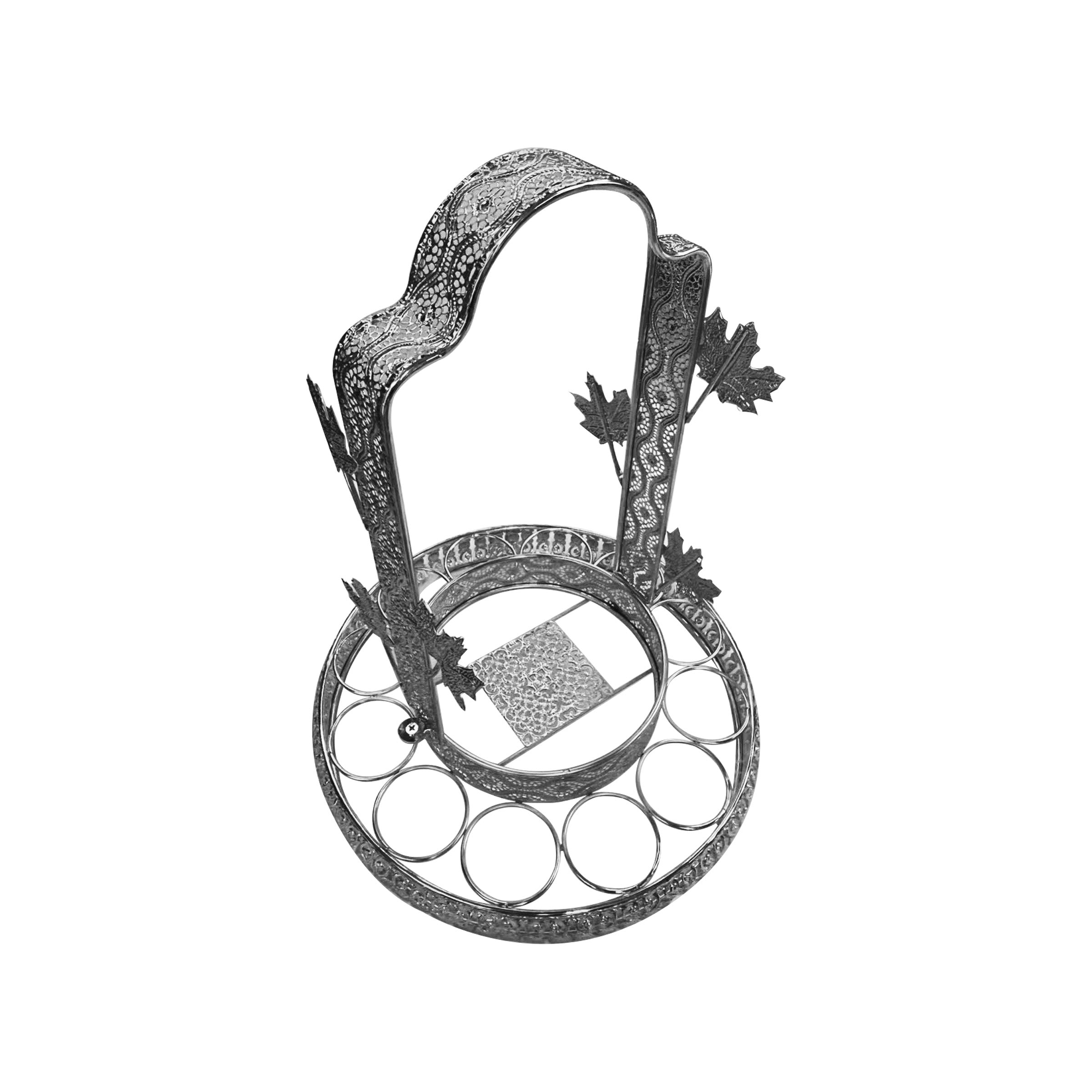 Coffee Pitcher & Cup Serving Tray Silver - 2324S