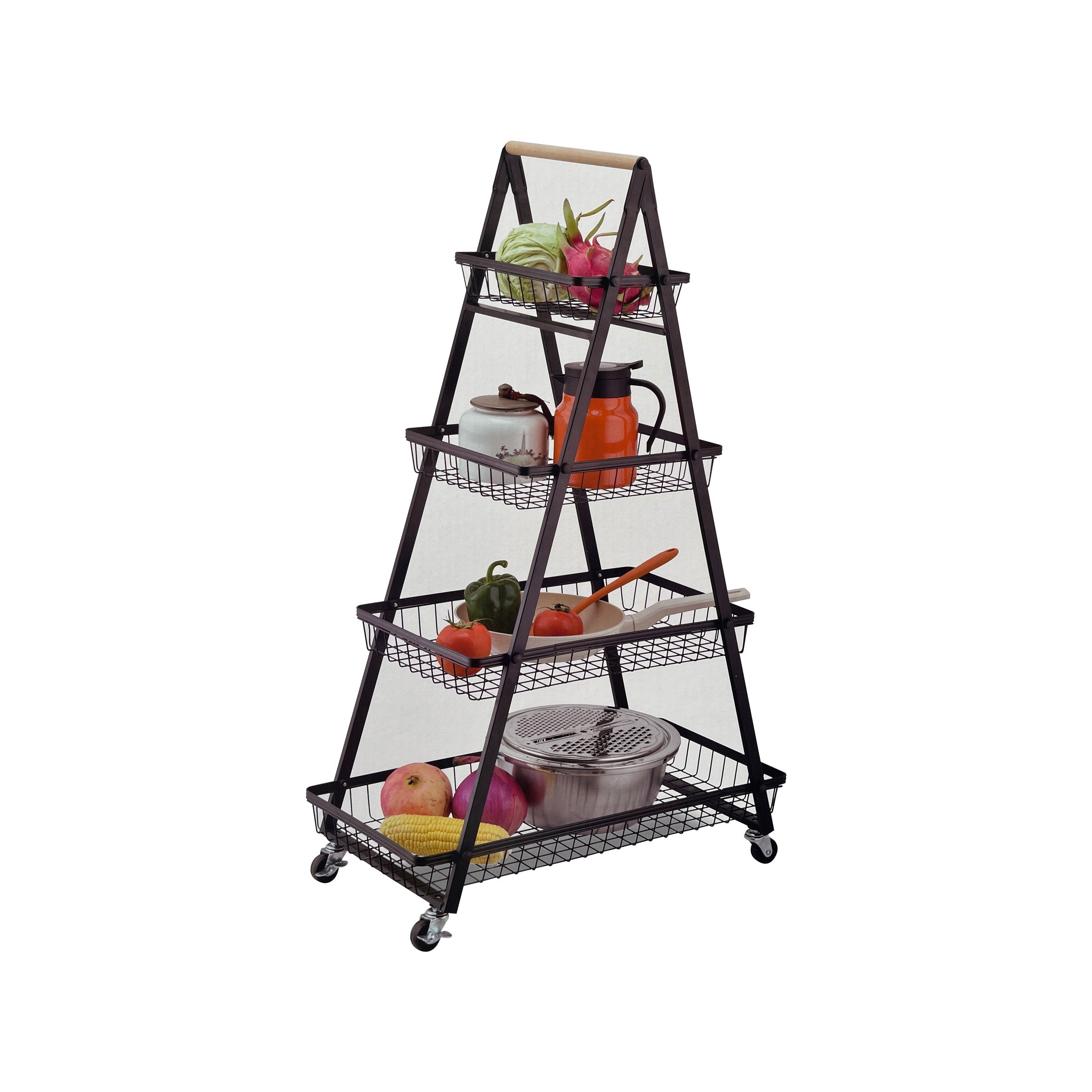 Storage Basket Cart 4 Layers Black - 4033