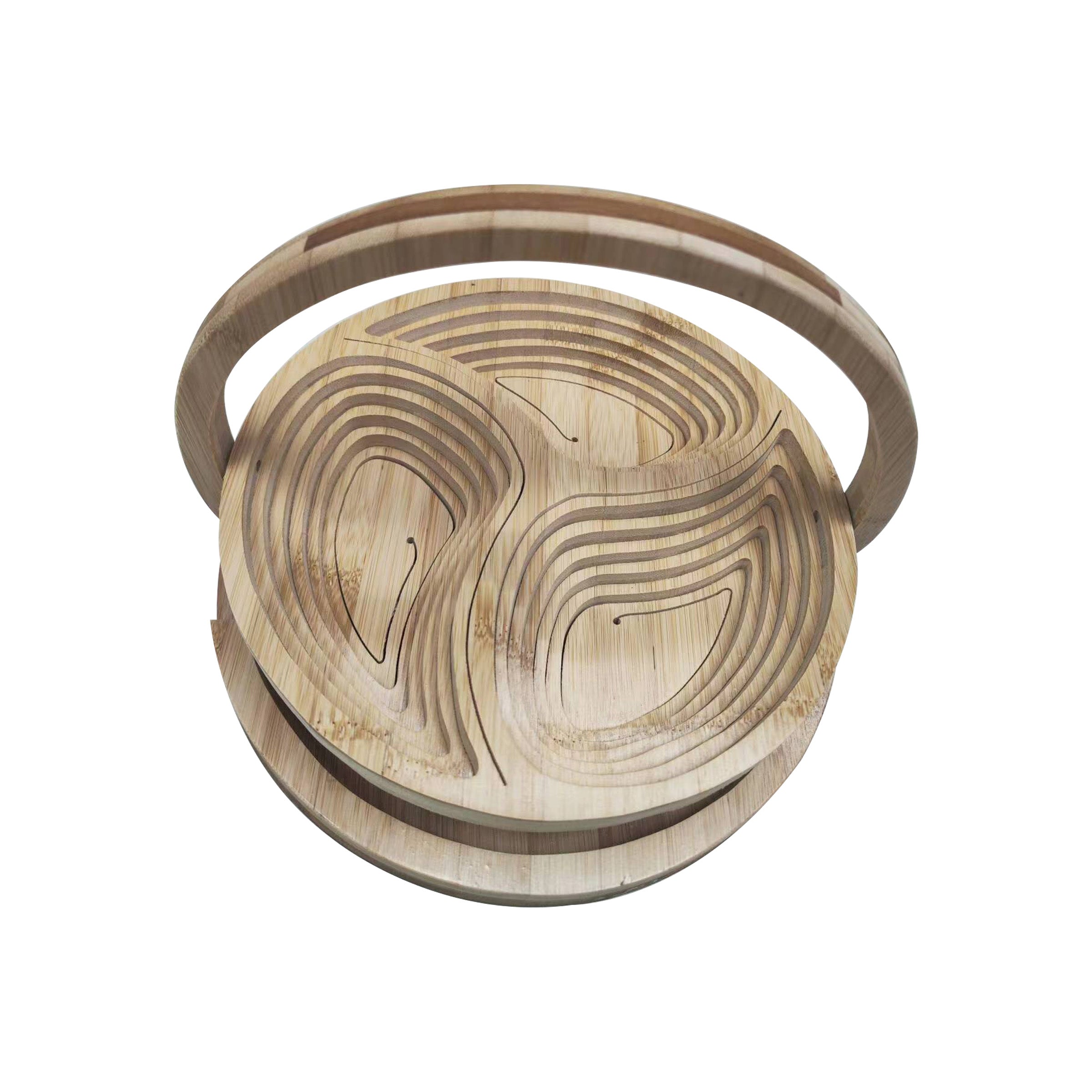 Wood Serving Basket 3 Section - BFB 3