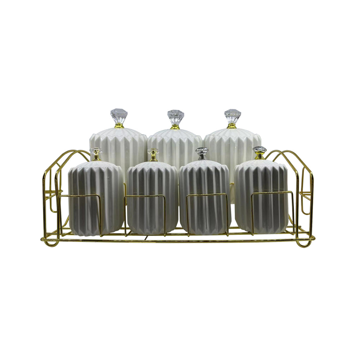 Spice Jar/Tray Set 8pcs White - CRC 8W