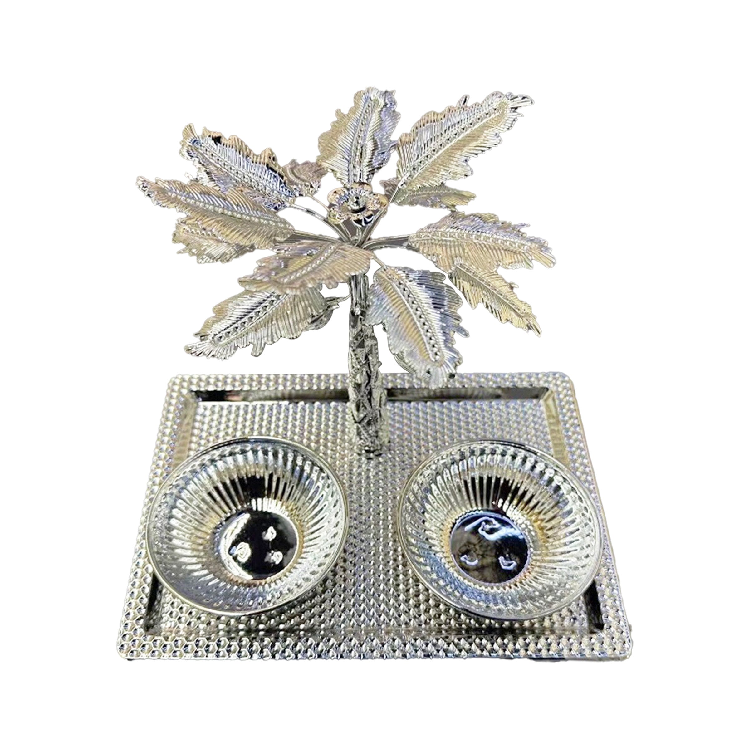 Candy Tray with 2 Bowls Set (Tree design) Silver - CT-2B25S