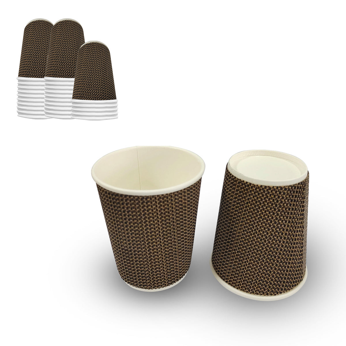 8oz Ripple Paper Cup Single Pack 25pcs/pack - DS-RP8-pack