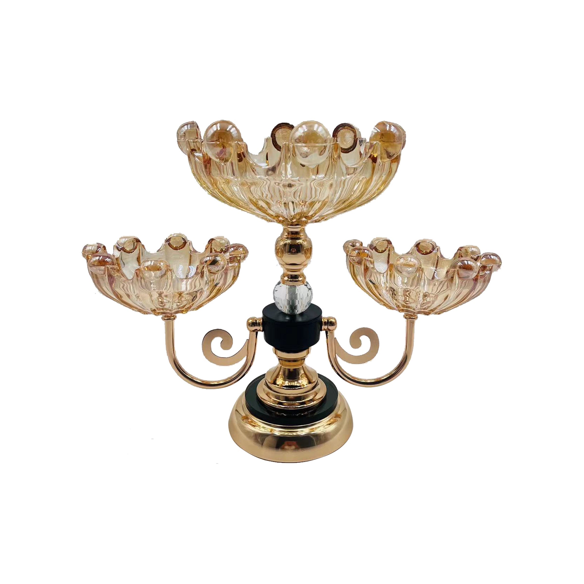 Candy Tray 3 Plates Gold - FGJ308-20