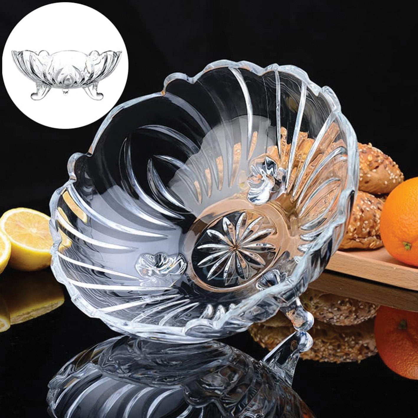 Glass fruit bowl - Transparent