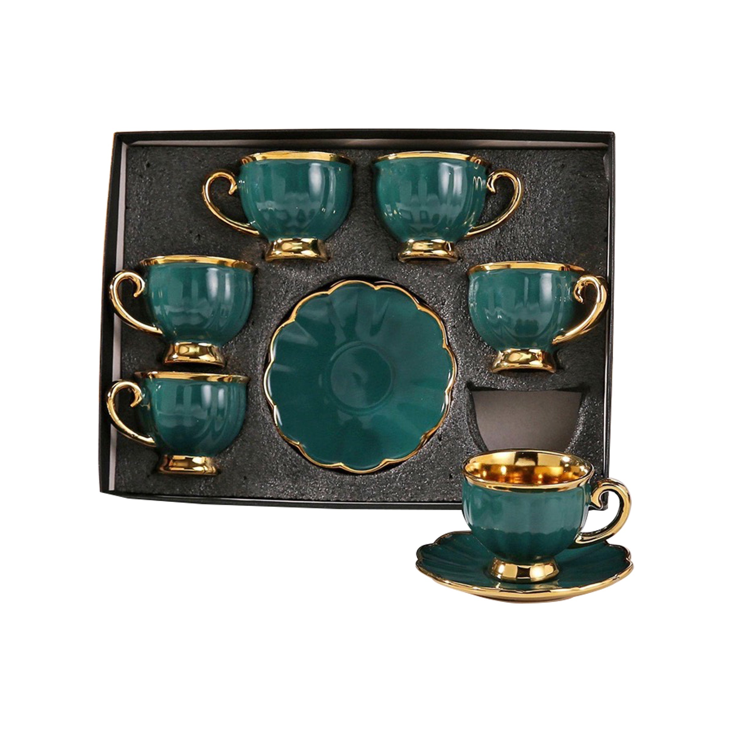 Coffee Cup Set 6pcs Cups/Saucers 100ml - HS-4024