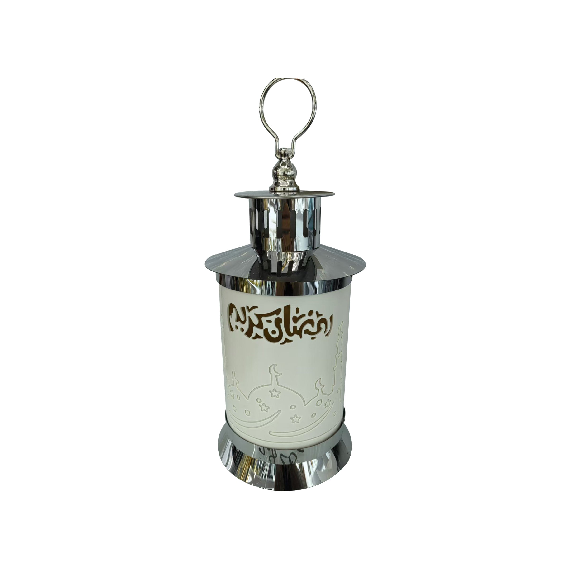Ramadan Lantern Silver 13x13x29cm - RM25-176