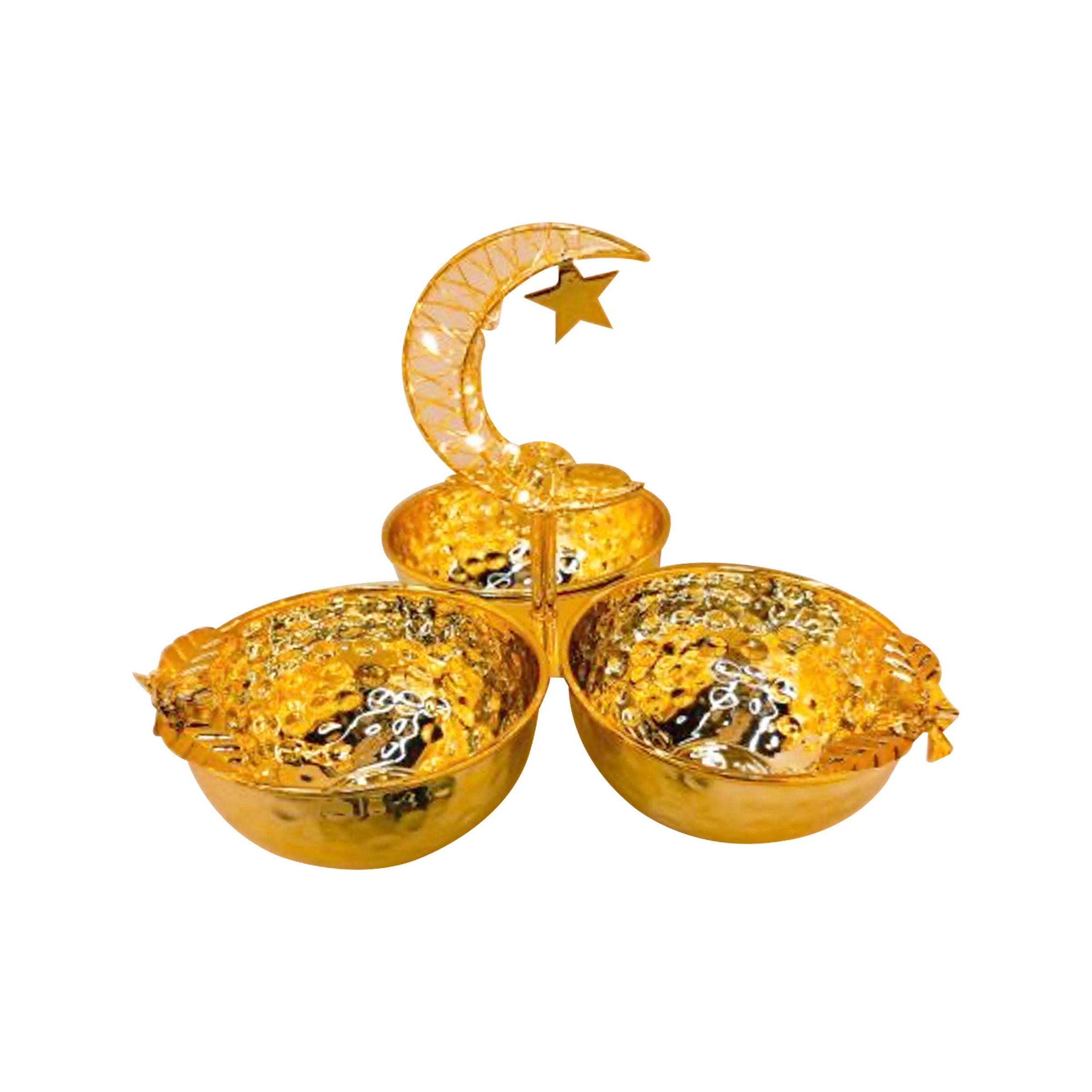 Ramadan Candy Bowl 3pcs Gold - RM25-337