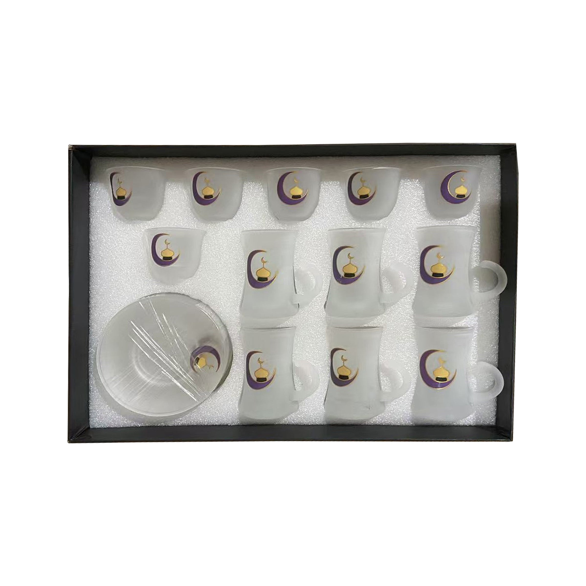 Ramadan Glass Cup Set 12 Cups + 6 Saucers - RM25-41