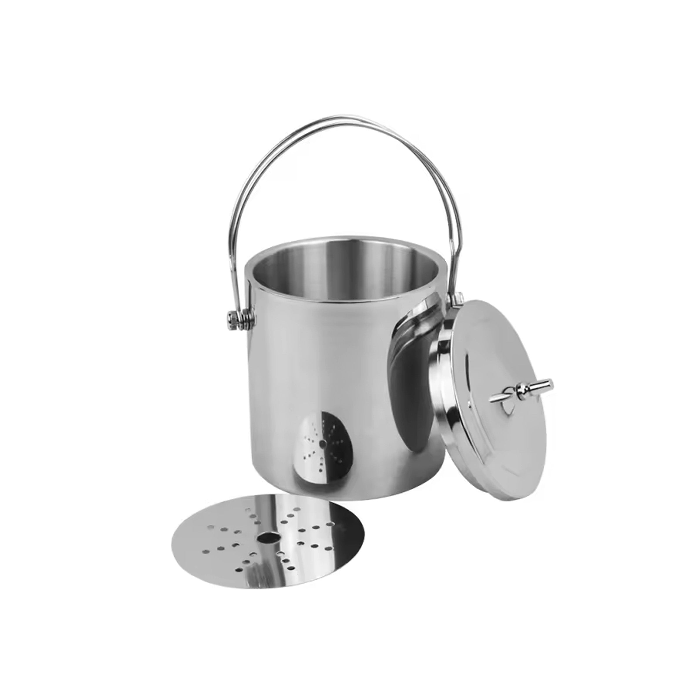 Ice Bucket with Handle 1.4L Silver - TIB-14L-S
