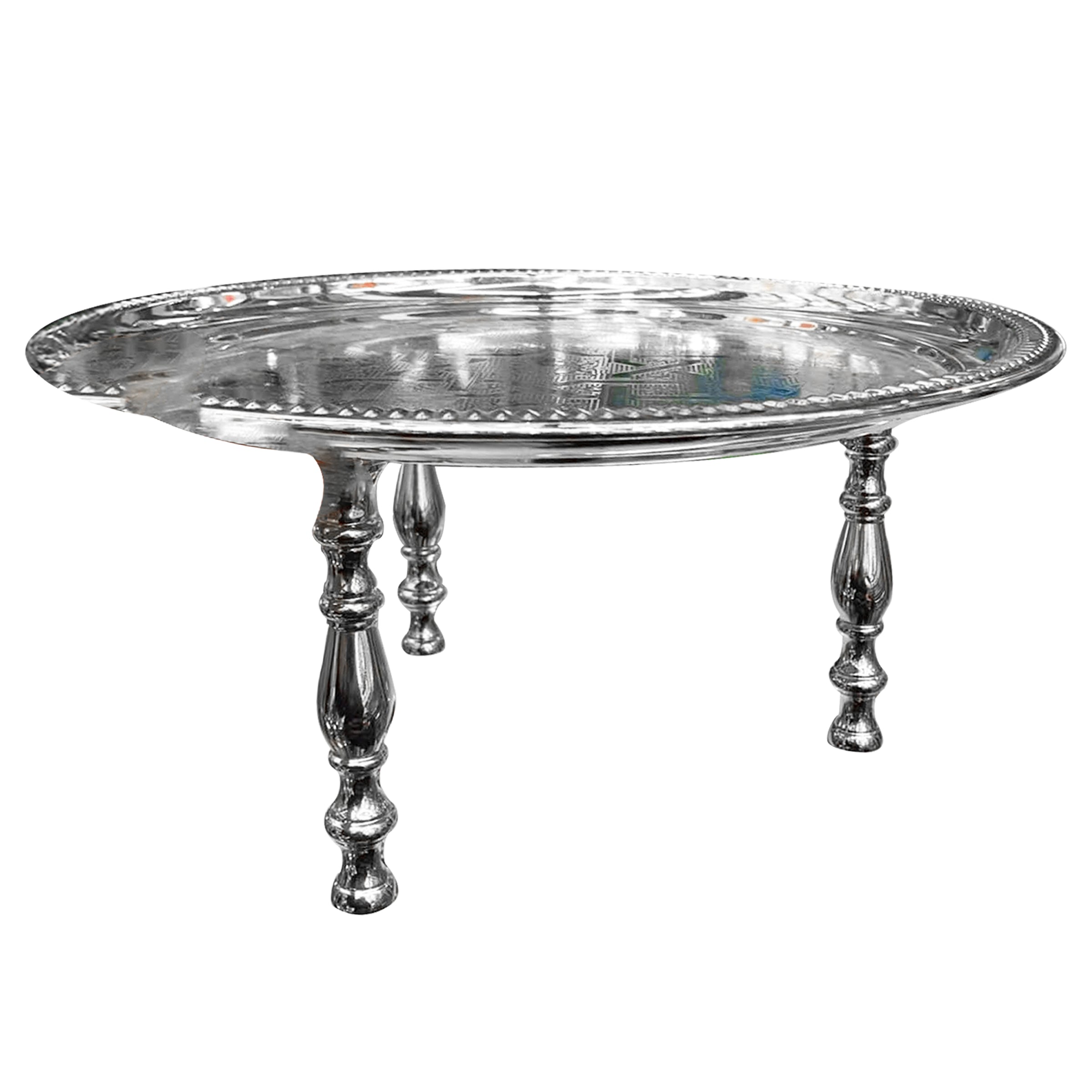 Metal Tray With Raised Base 50cm Silver - TR-50S