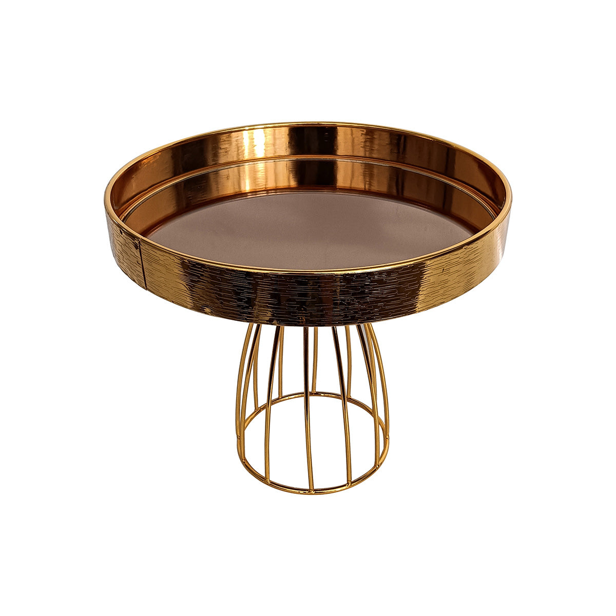 Gold Tray Tawny Glass with Raised Legs - XCJ031 M-G