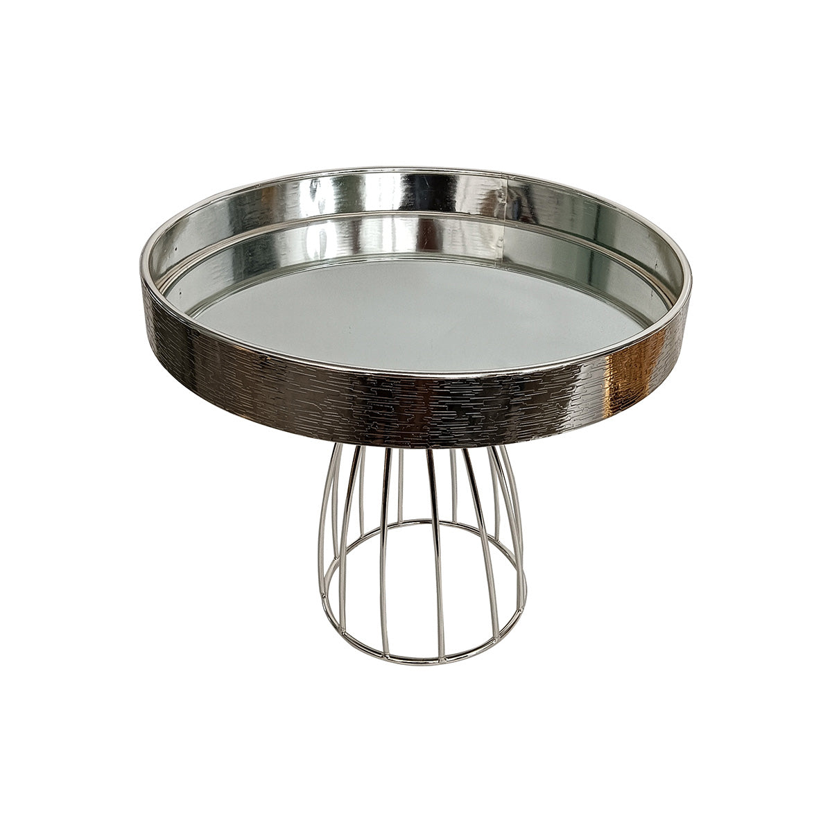 Silver Tray Clear Glass with Raised Legs - XCJ031 M-S