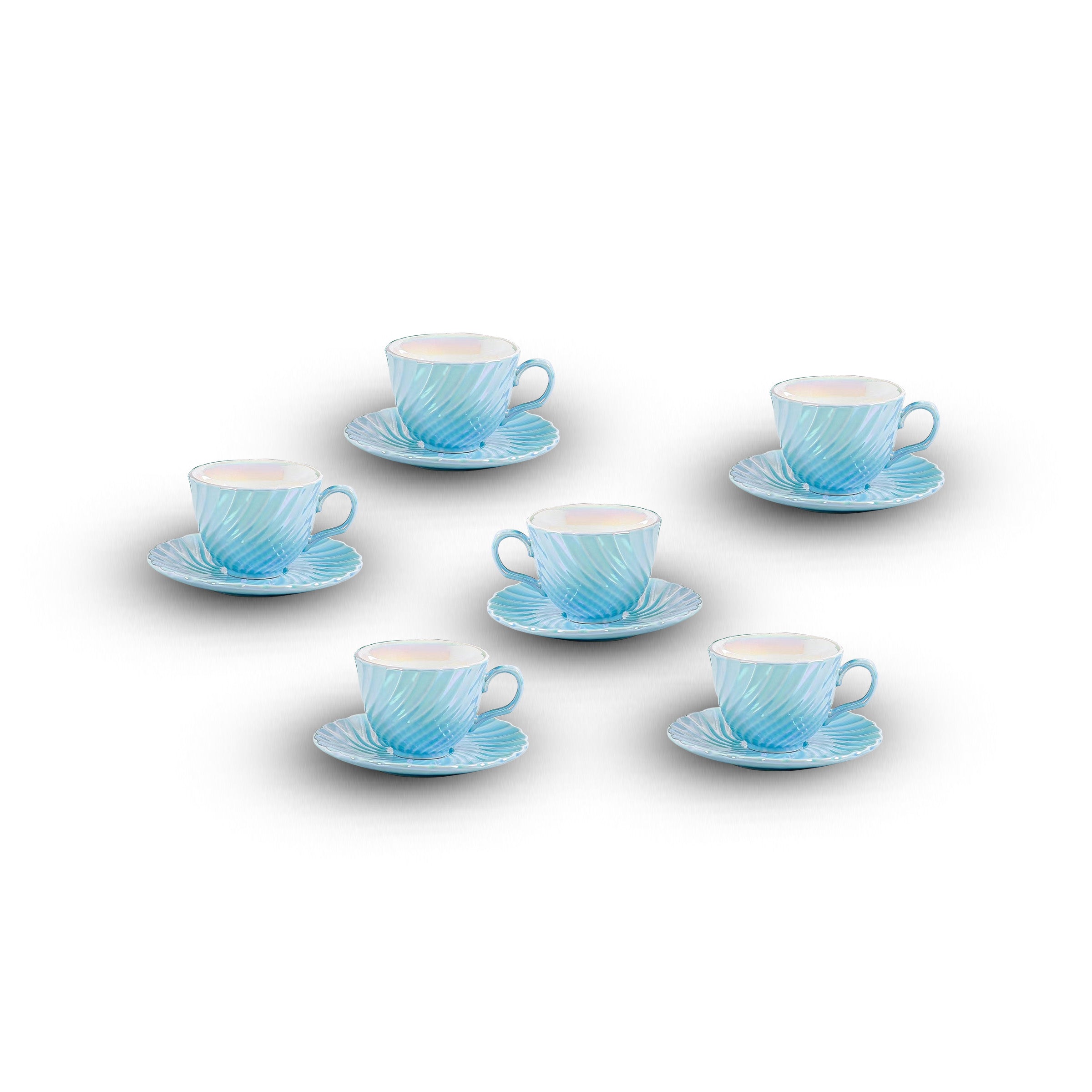 Coffee Cup Set 6pcs Cups/Saucers 100ml - YDE-LXQC100-3