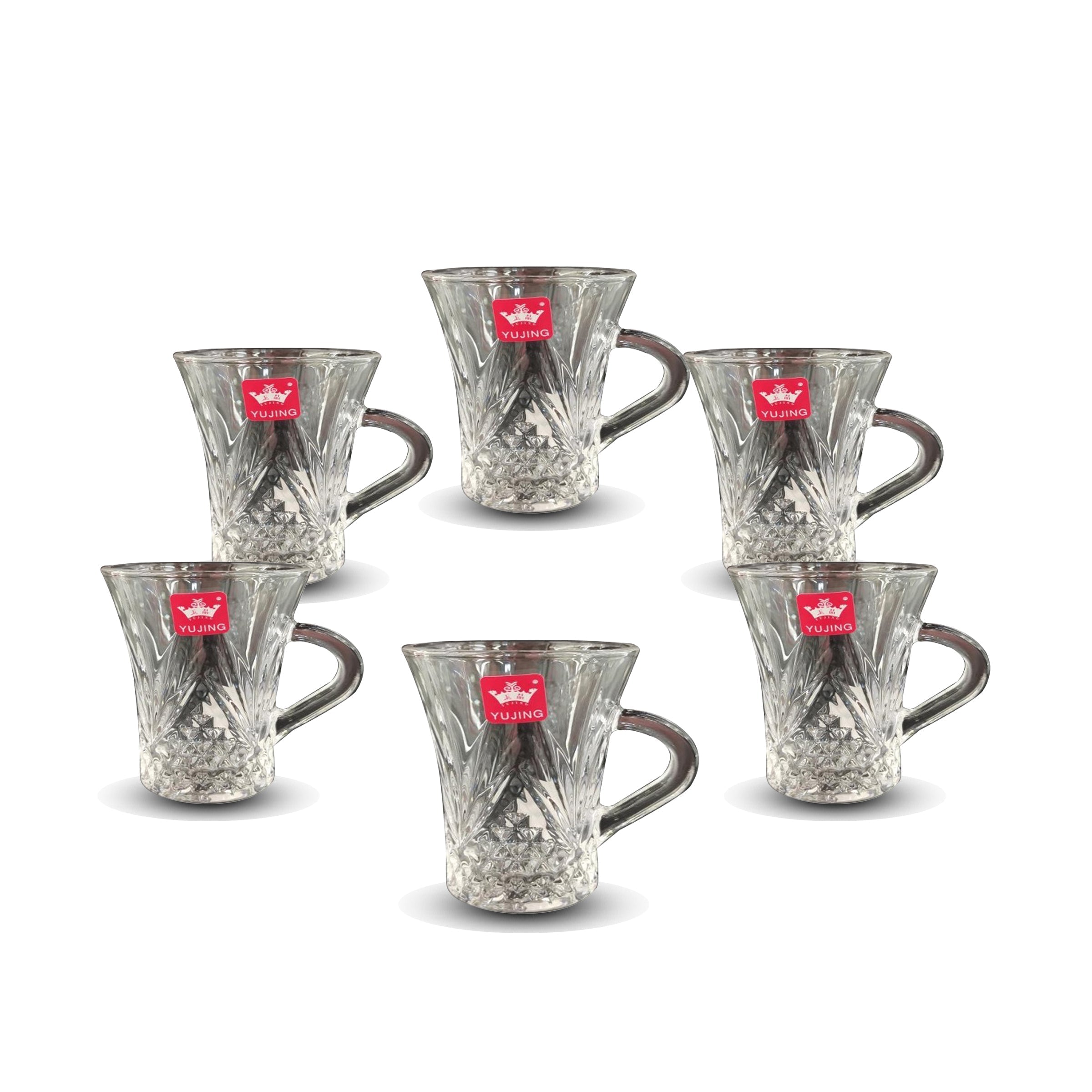 Glass Tea Cup 6pcs Set - YJZB-2407-1