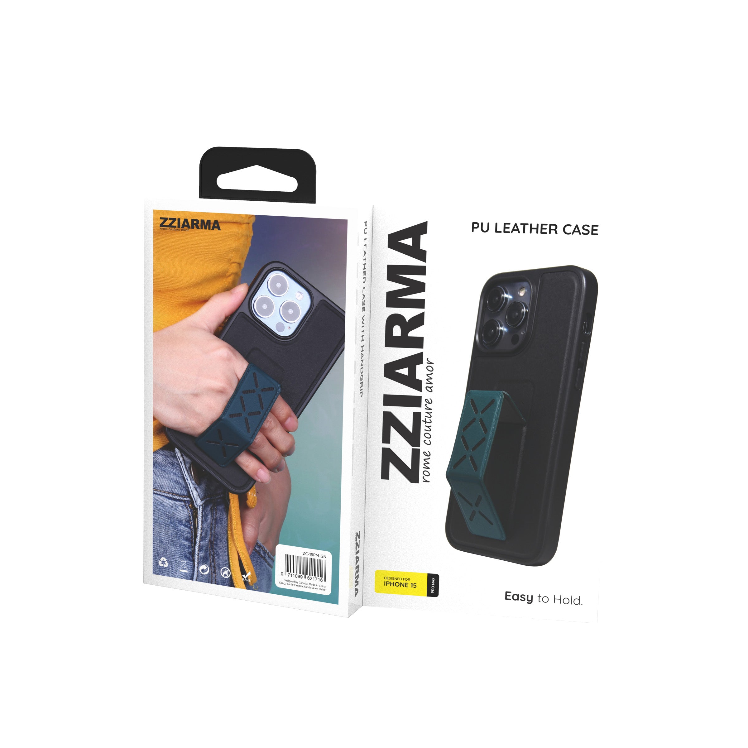 iPhone 15 Pro Max PU Leather Case - ZC-15PM-GN