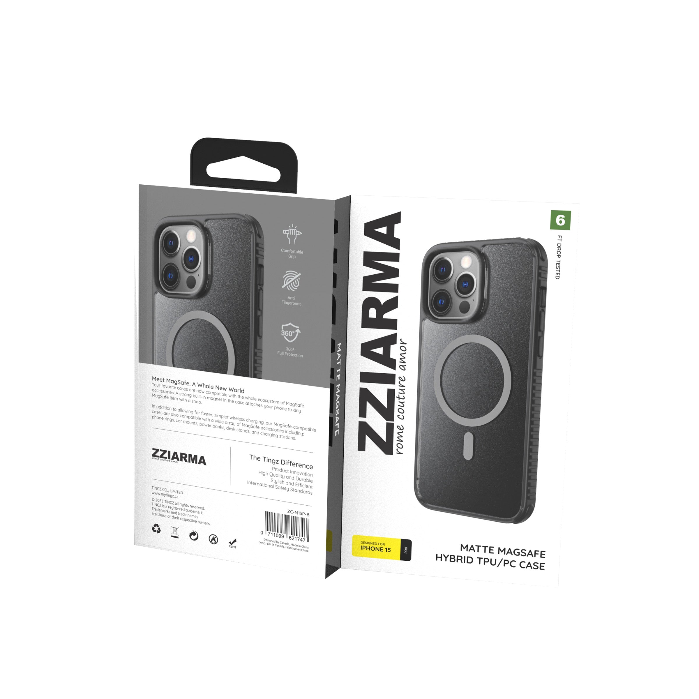 iPhone 15 Pro MagSafe Matte Phone Case - ZC-M15P-B