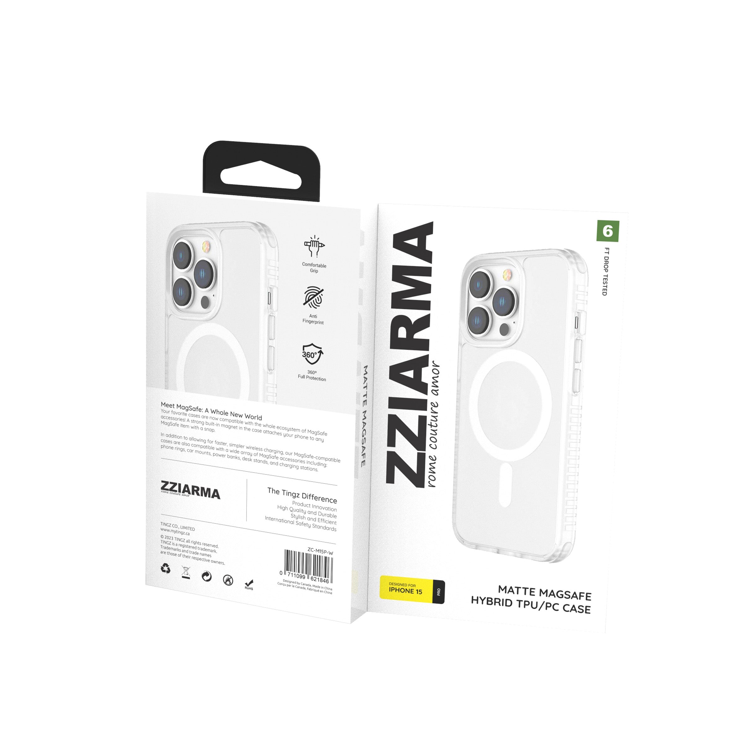 iPhone 15 Pro MagSafe Matte Phone Case - ZC-M15P-W