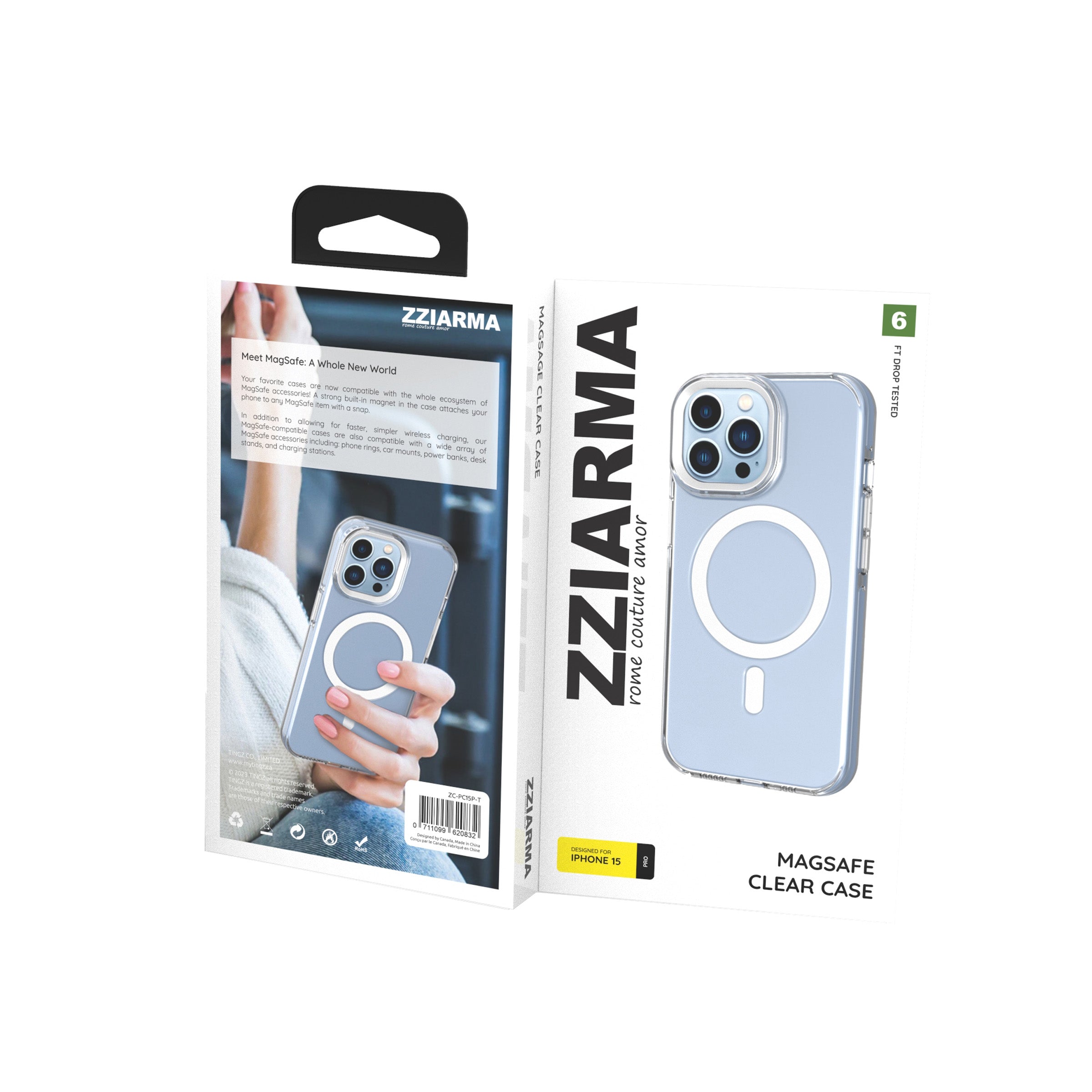 iPhone 15 Pro MagSafe Clear Phone Case - ZC-PC15P-T