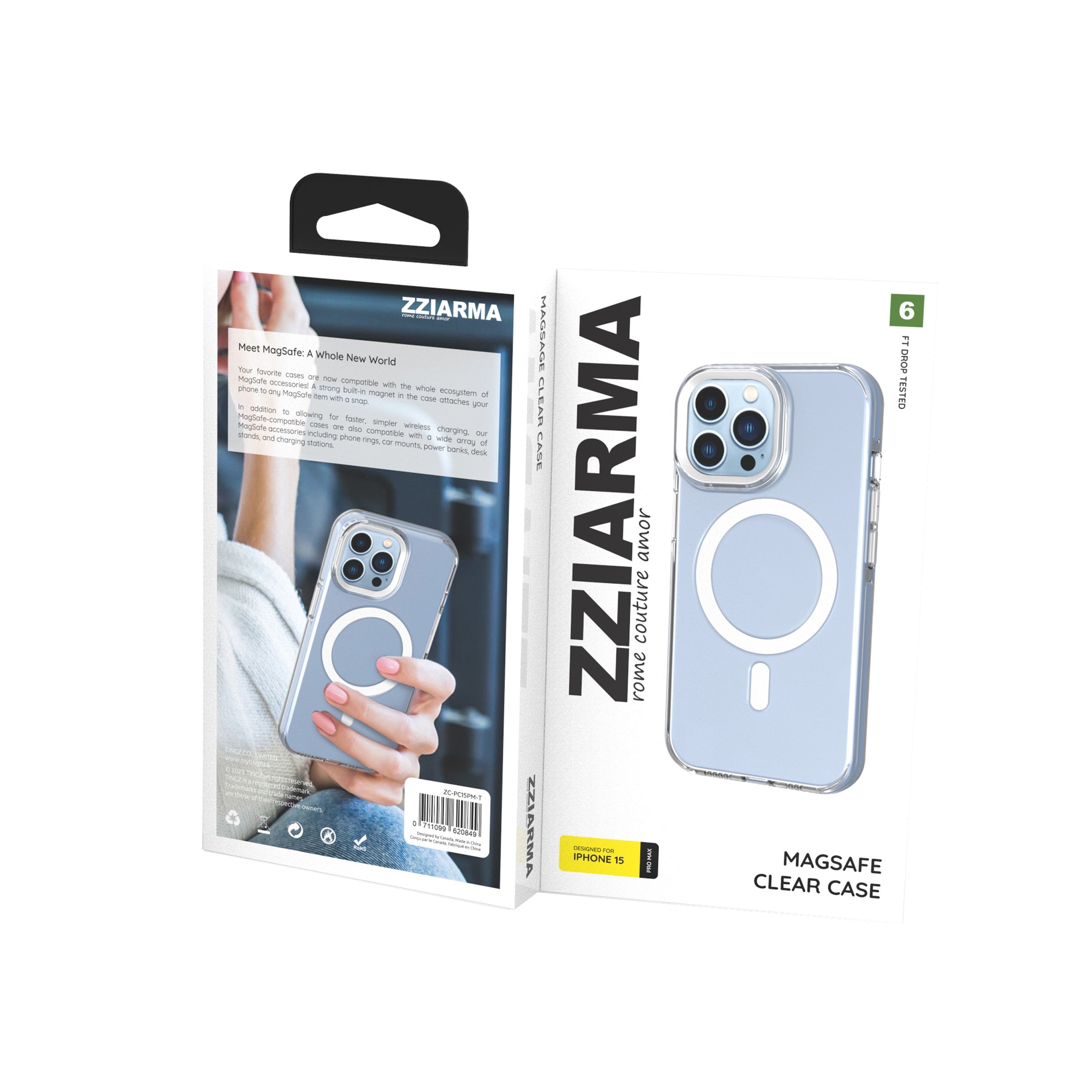 iPhone 15 Pro Max MagSafe Clear Phone Case - ZC-PC15PM-T