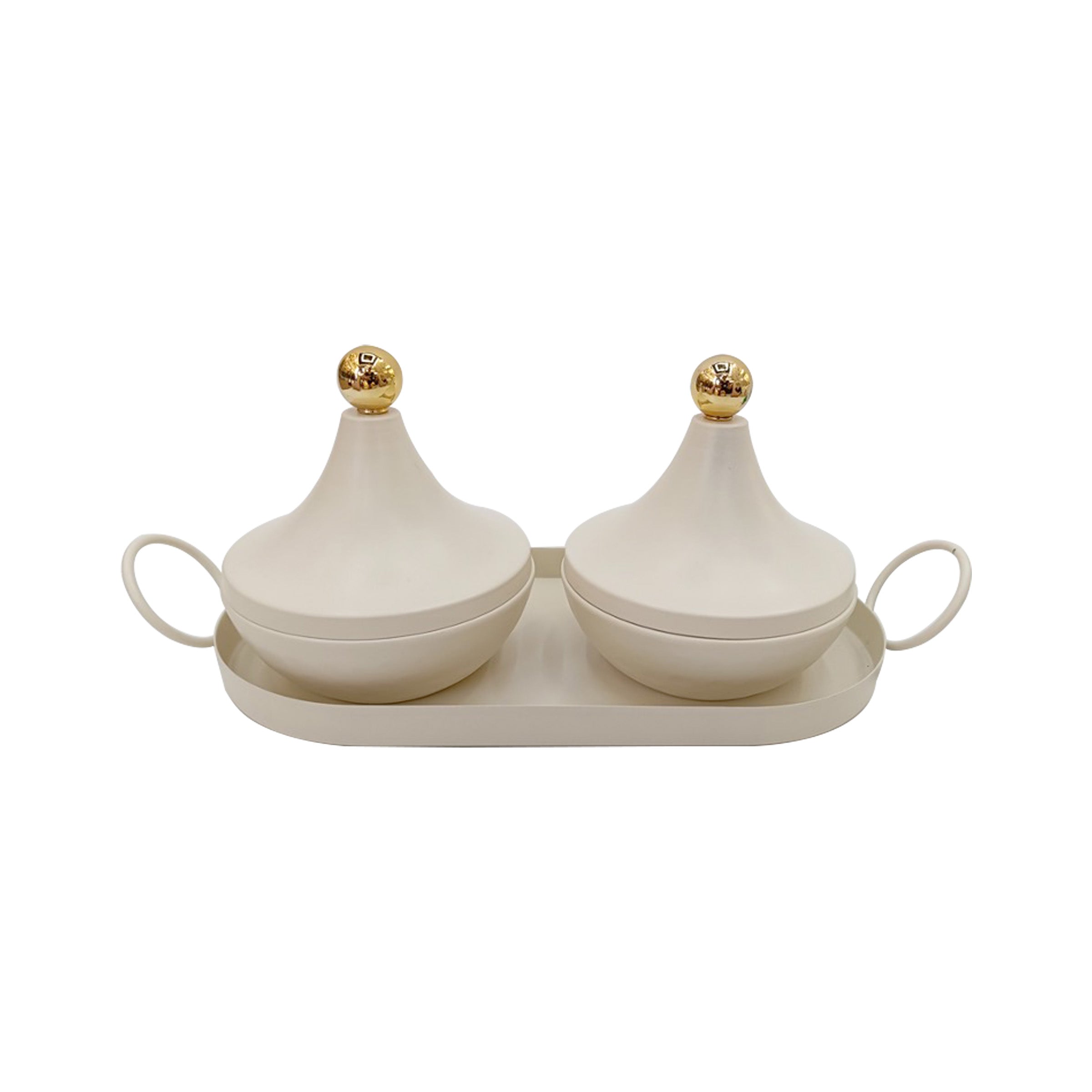 Candy Bowls with Lid + Tray 2pcs - ZL24-284B