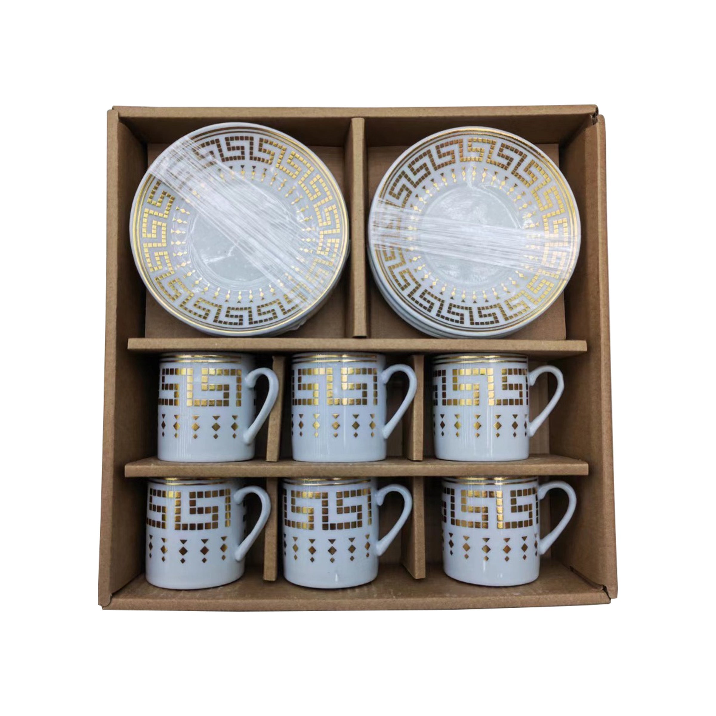 Coffee Cup Set 6pcs Cups/Saucers 90ml - ZW-P10