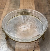 GLASS PLATE WITH METAL LEGS FA4069