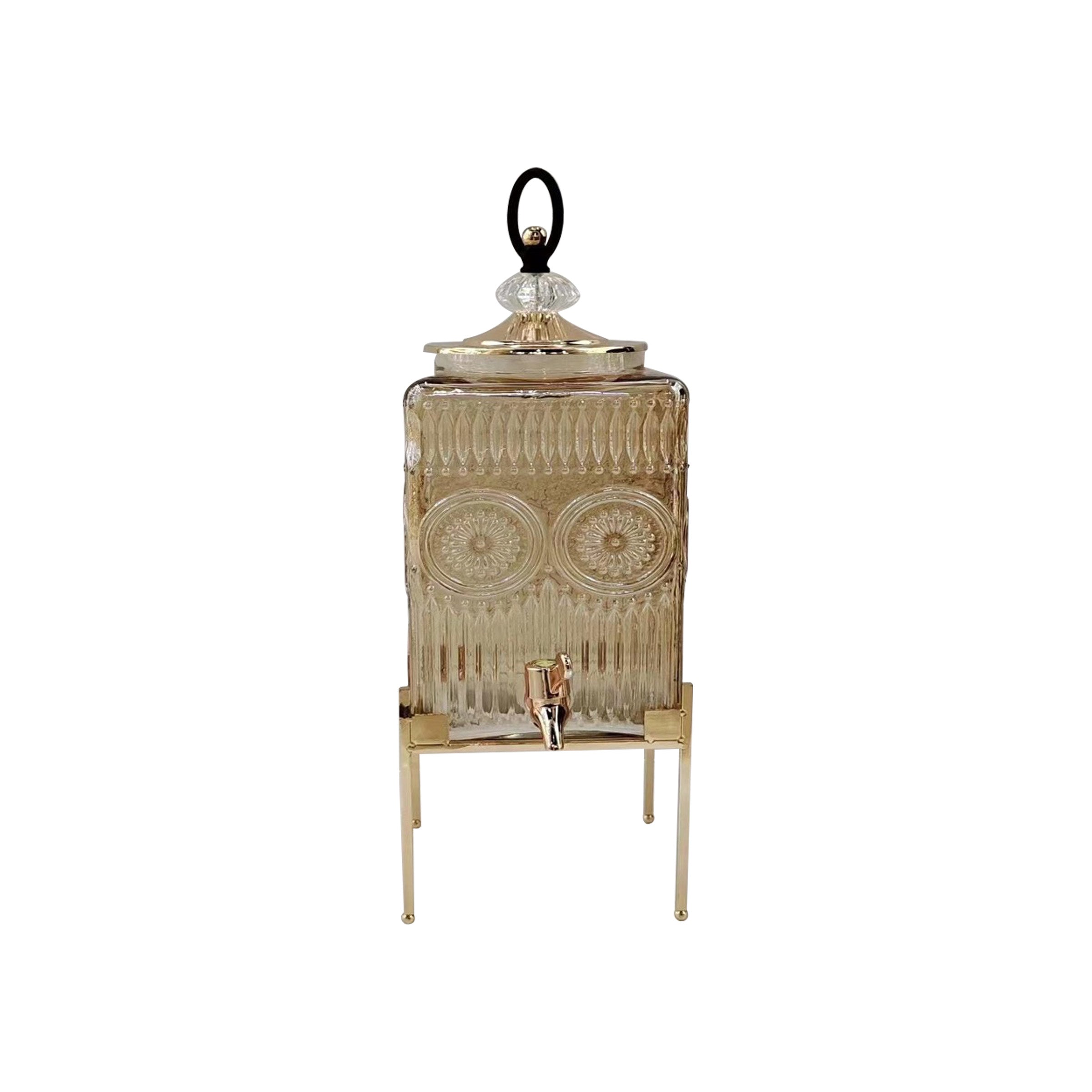 Glass Drink Dispenser 4L Tawny - 1525A