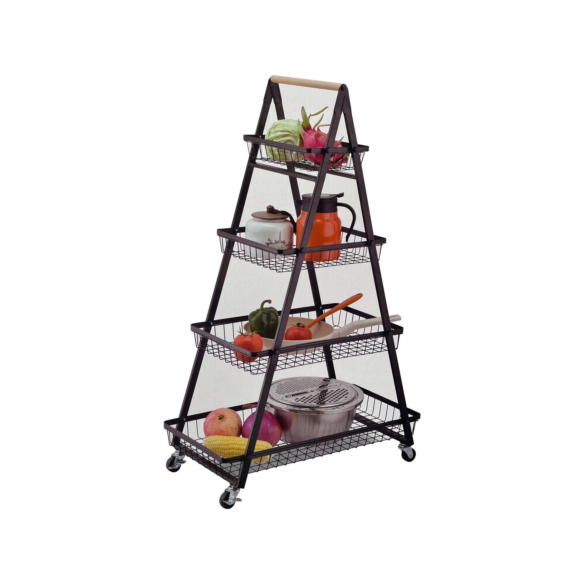 Storage Basket Cart 4 Layers Black - 4033