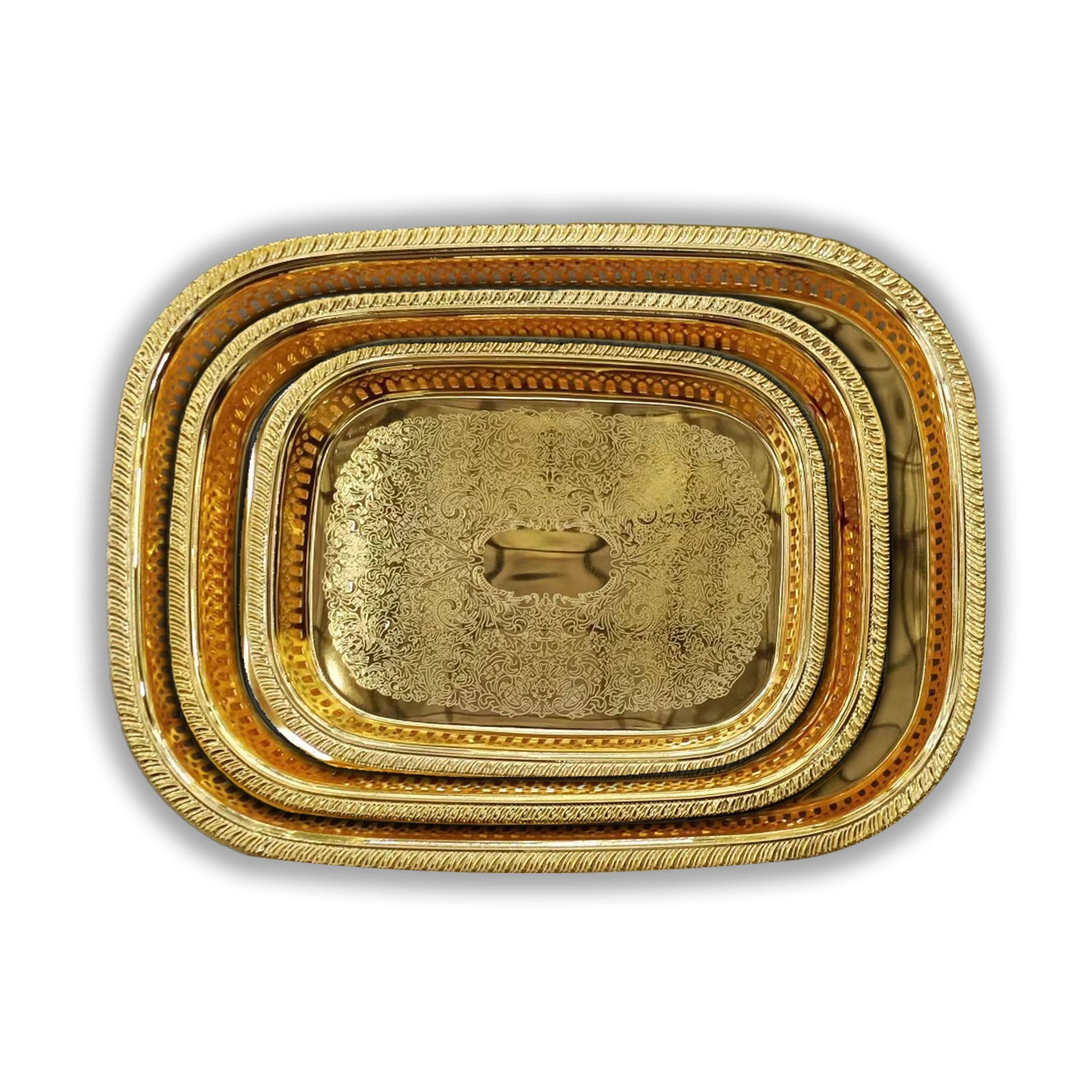 Metal Tray Set 3pcs Gold - 5768 FG