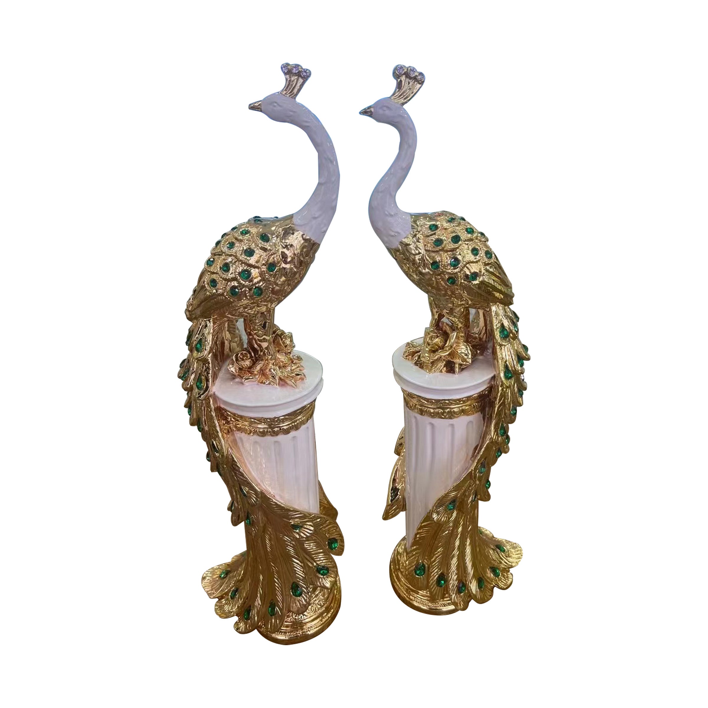 Resin Peacock Decorative Gold - A089-3A WG