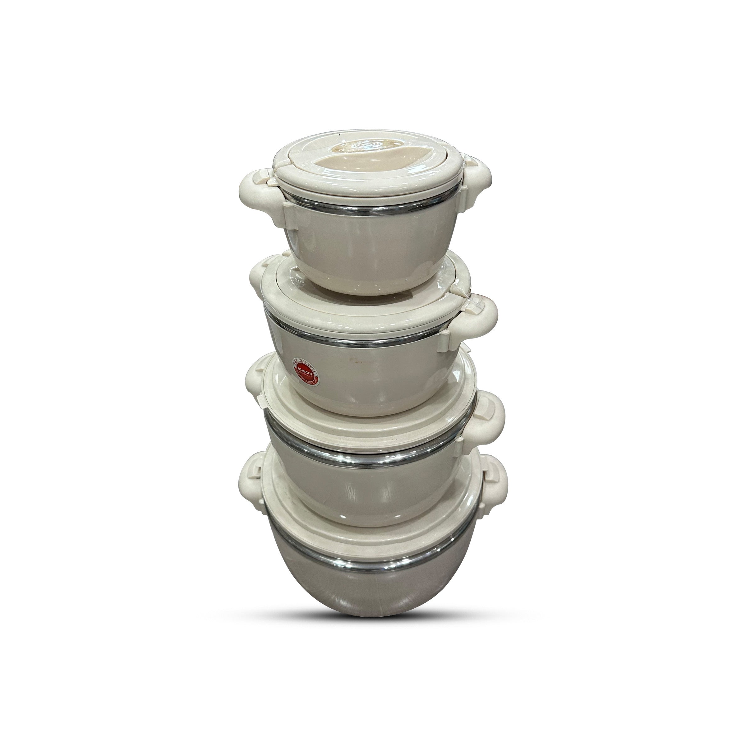 Insulated Lunch Box 4pcs Set Beige - CK3307