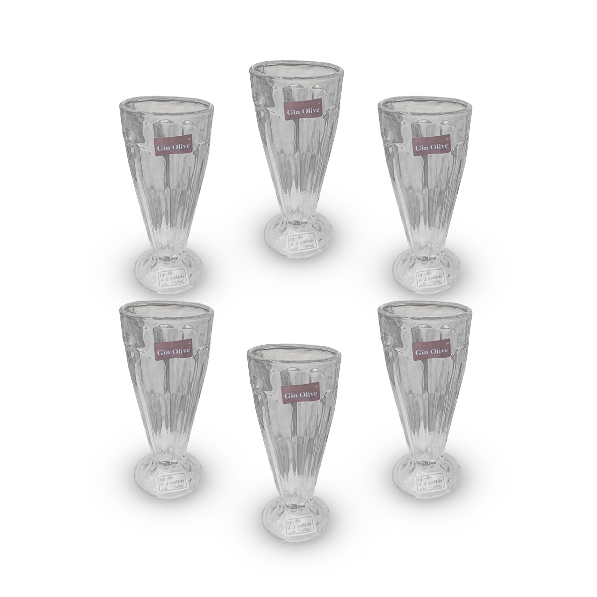 Glass Cup 6pcs Set 330ml - GE-180