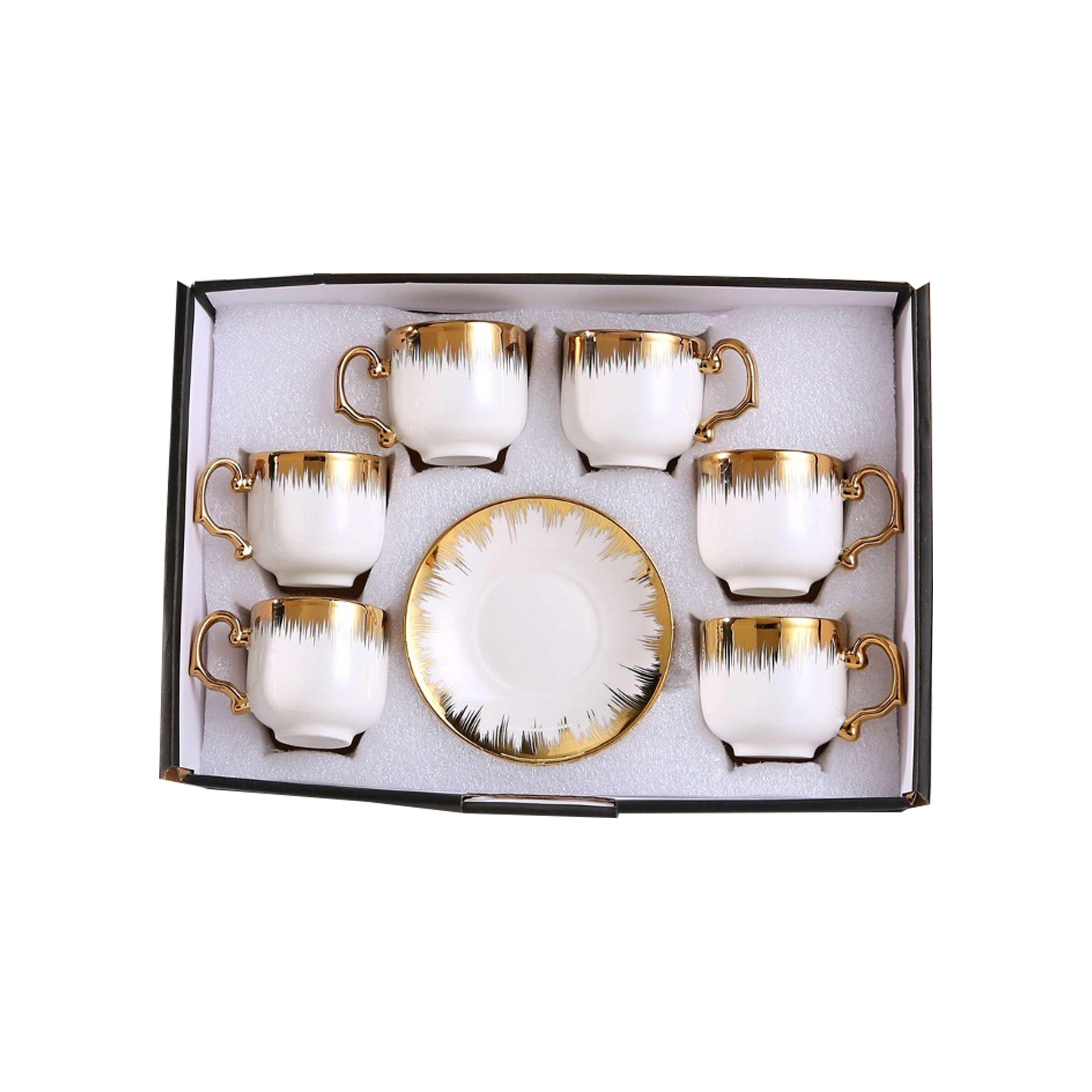 Coffee Cup Set 6pcs Cups/Saucers 100ml - HS-4052