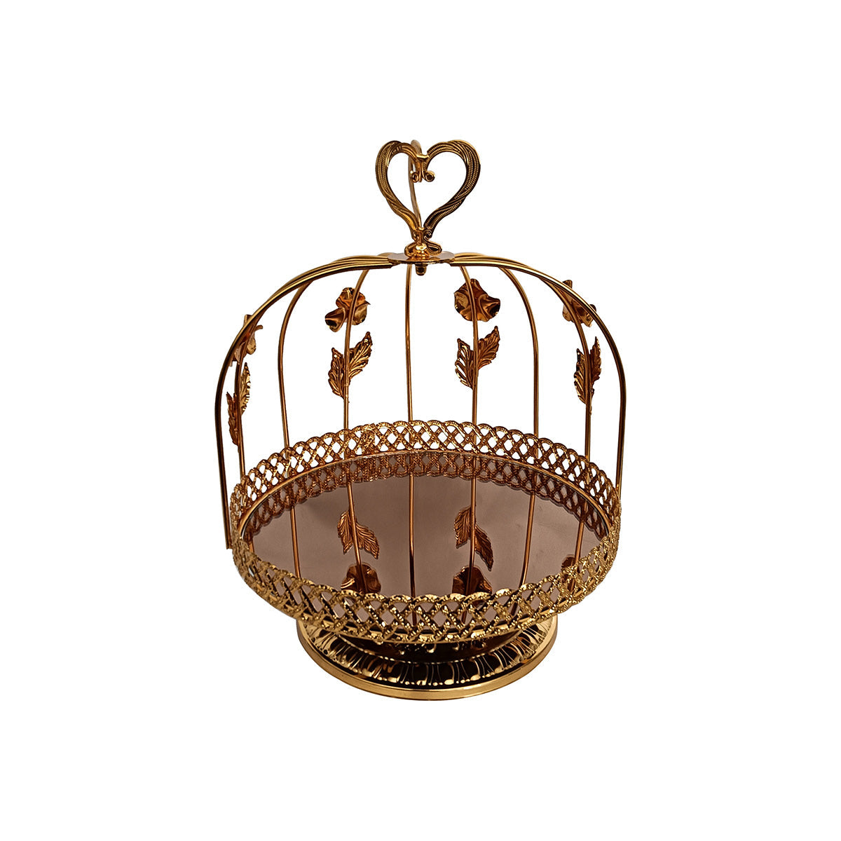 Gold Tray Tawny Glass with Raised Leg - NL2213-1-G