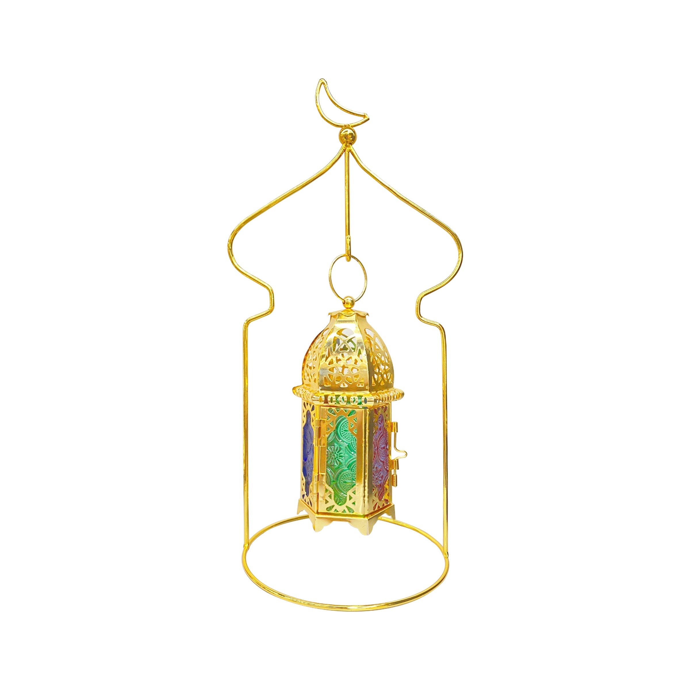Ramadan Lantern with LED Gold/Silver - RM25-106