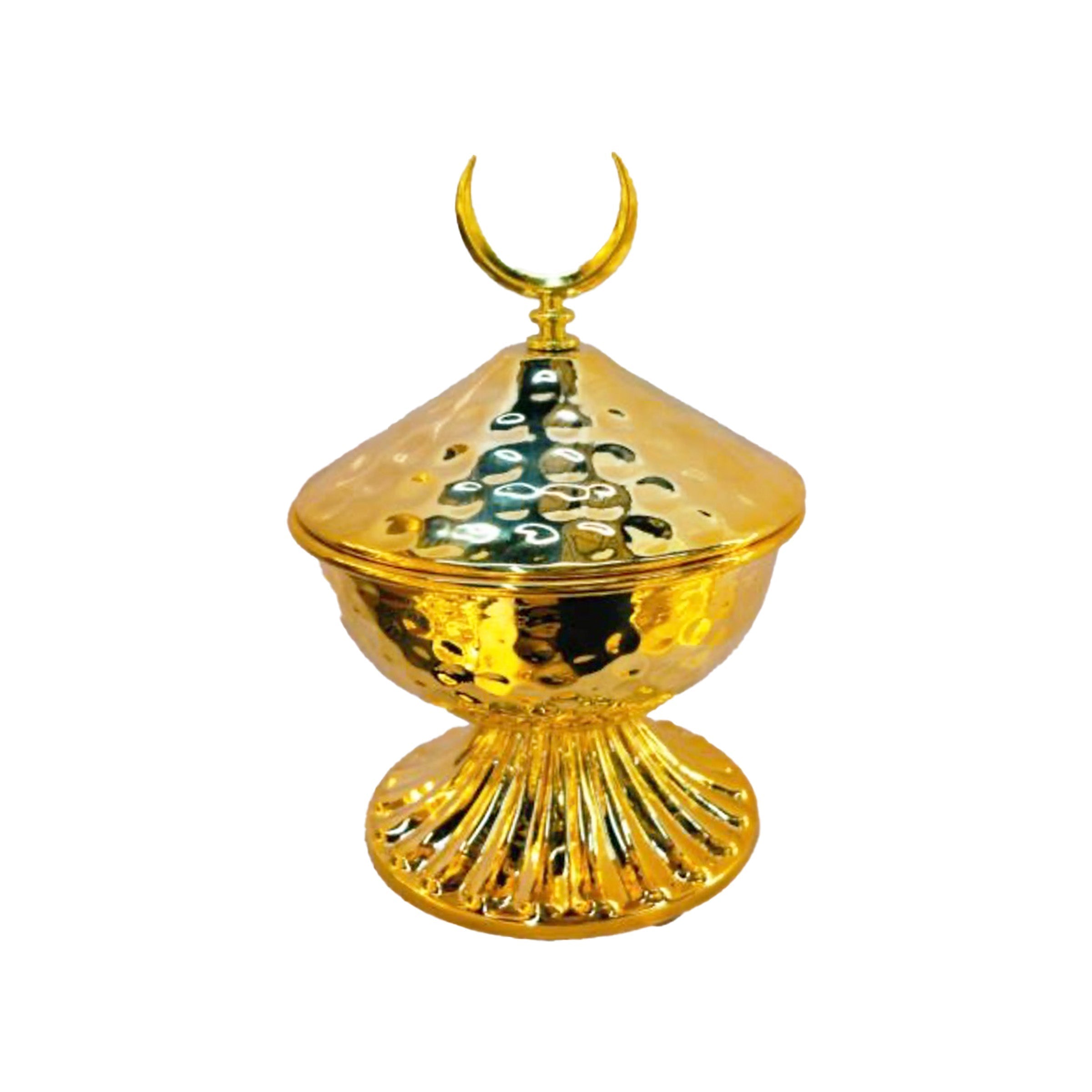Ramadan Candy Bowl with Lid Gold - RM25-335