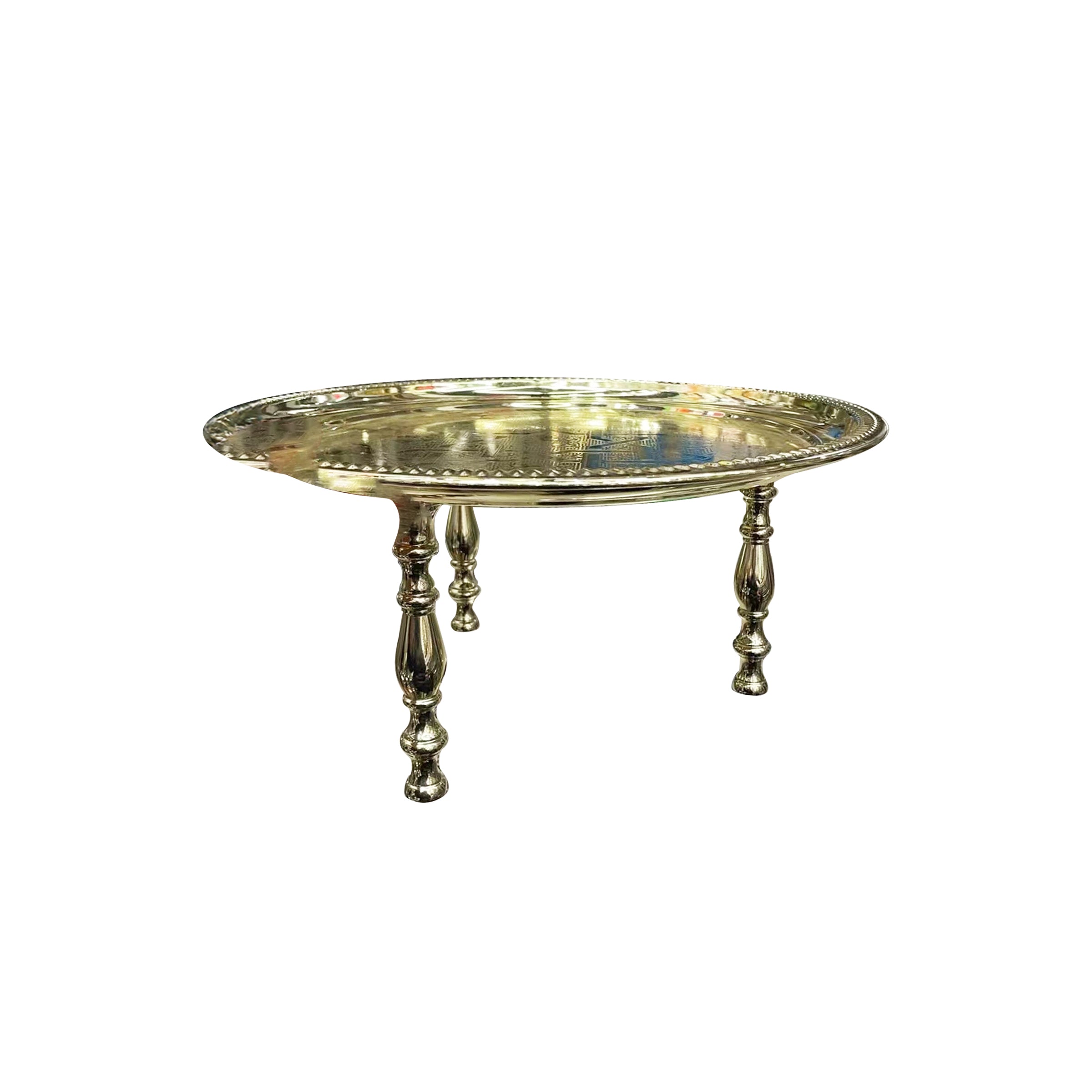 Metal Tray With Raised Base 40cm Gold - TR-40G