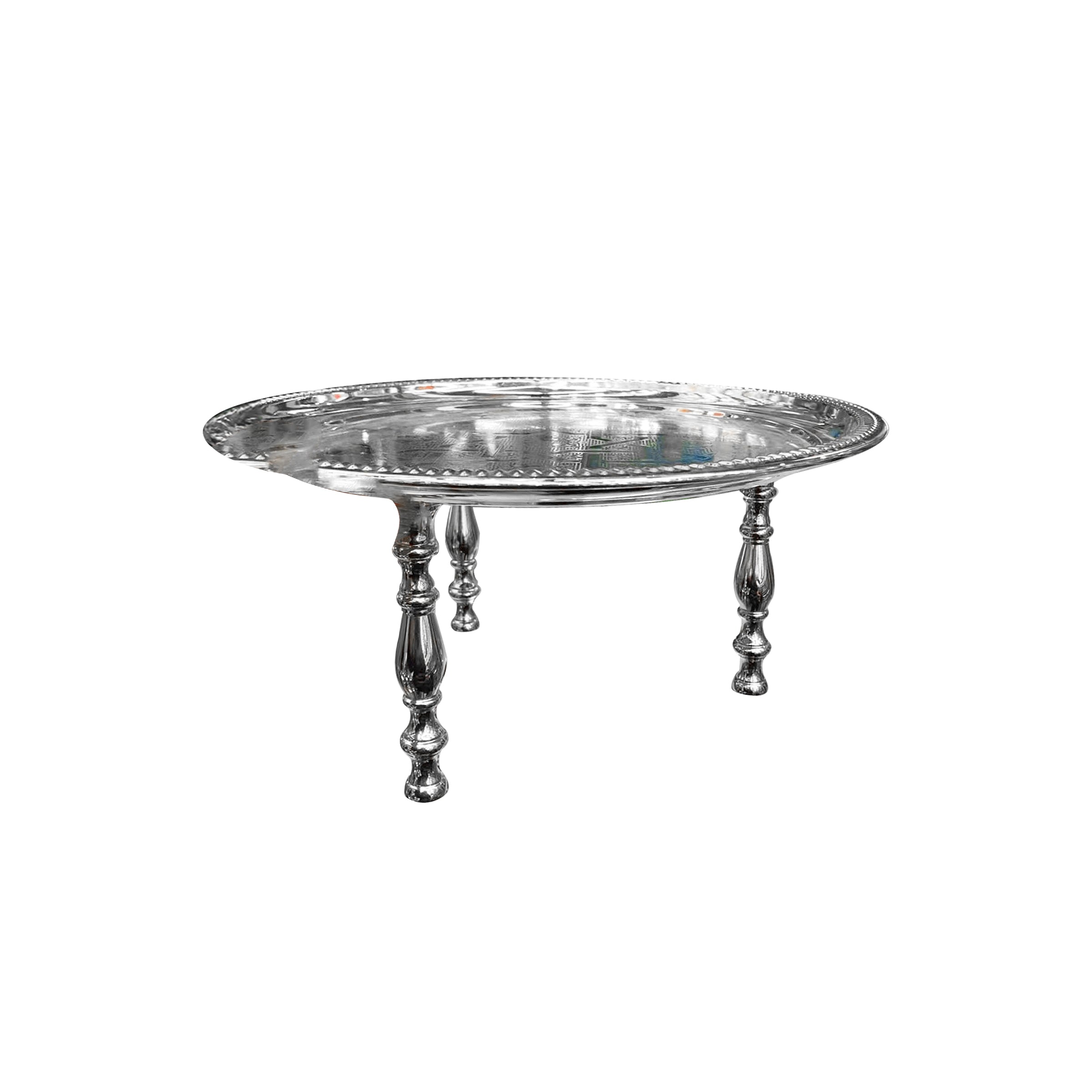 Metal Tray With Raised Base 40cm Silver - TR-40S