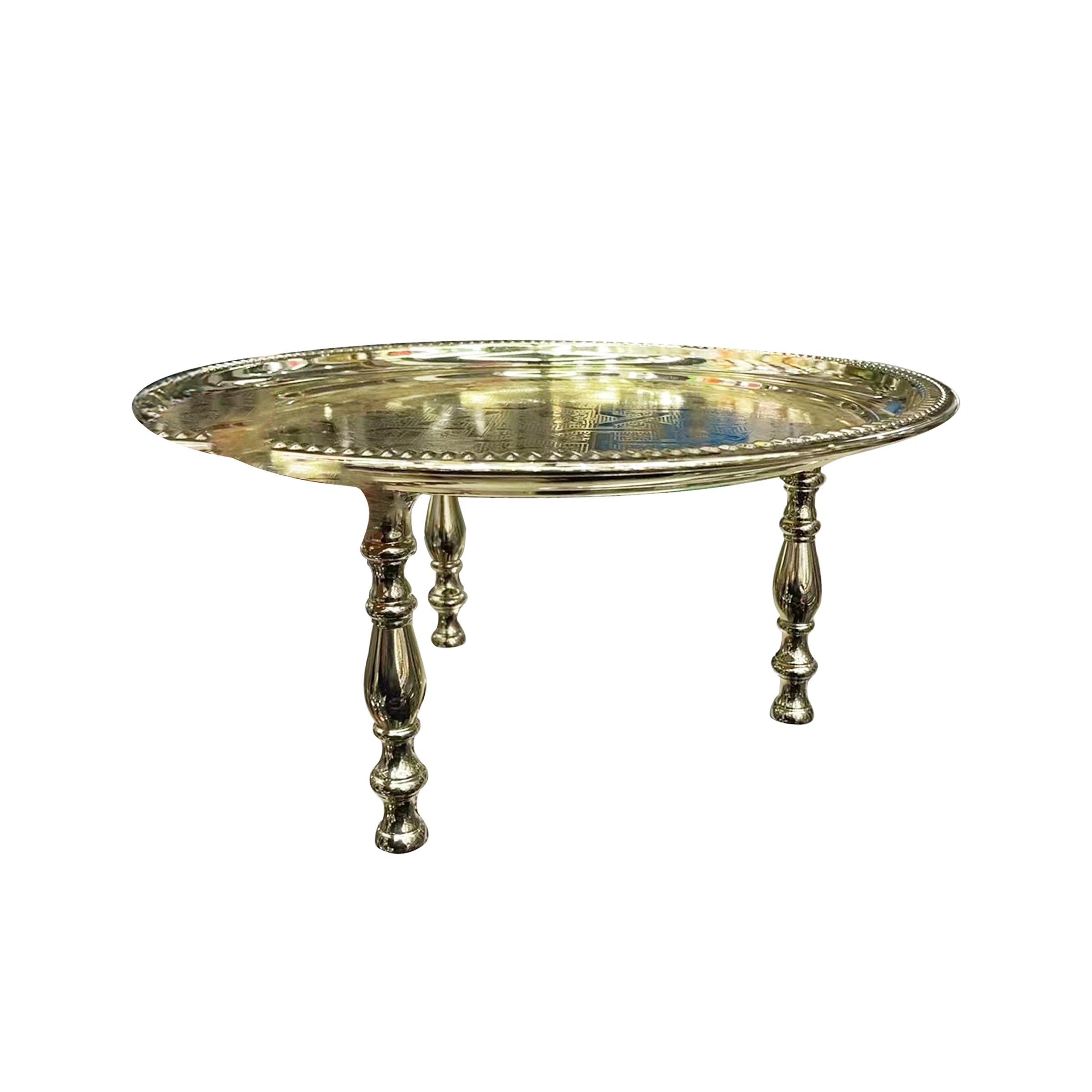 Metal Tray With Raised Base 45cm Gold - TR-45G