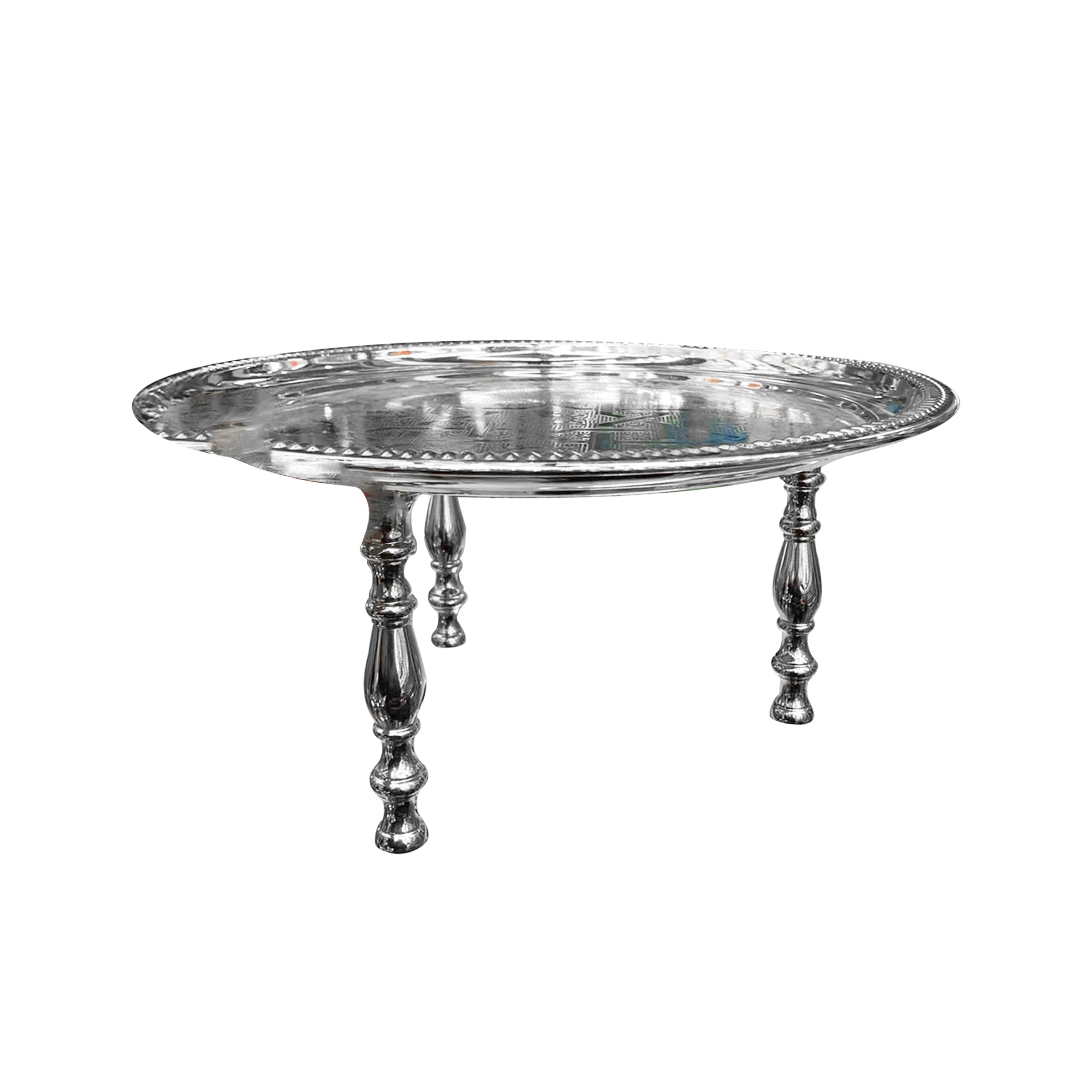 Metal Tray With Raised Base 45cm Silver - TR-45S