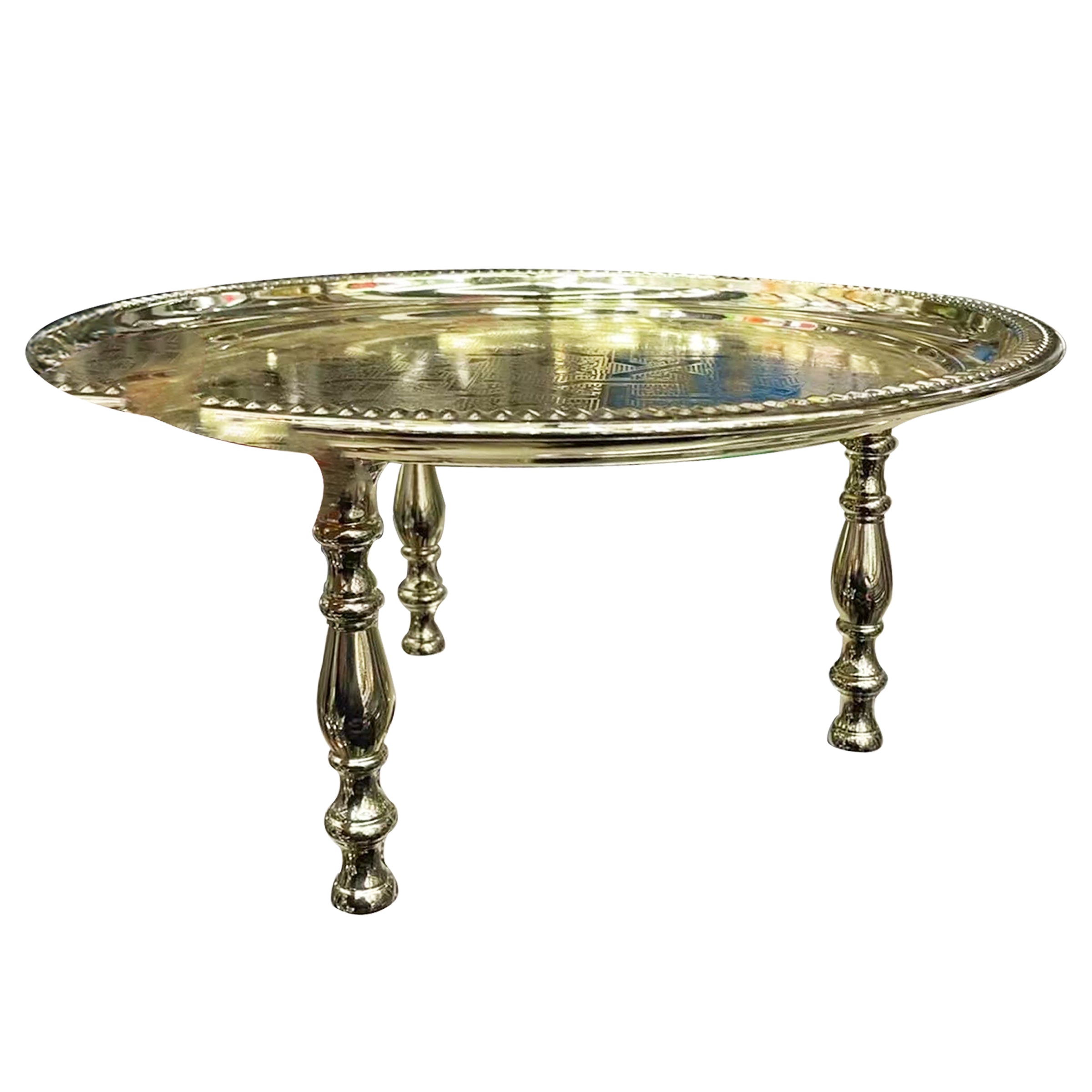 Metal Tray With Raised Base 50cm Gold - TR-50G
