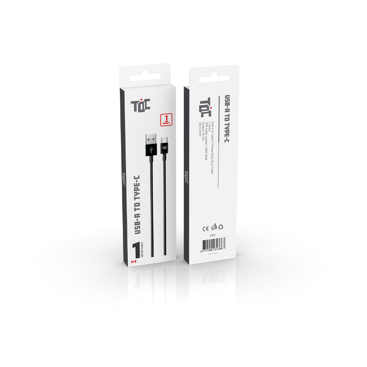 TDC USB A TO TYPE C 1M CABLE PACK OF 50