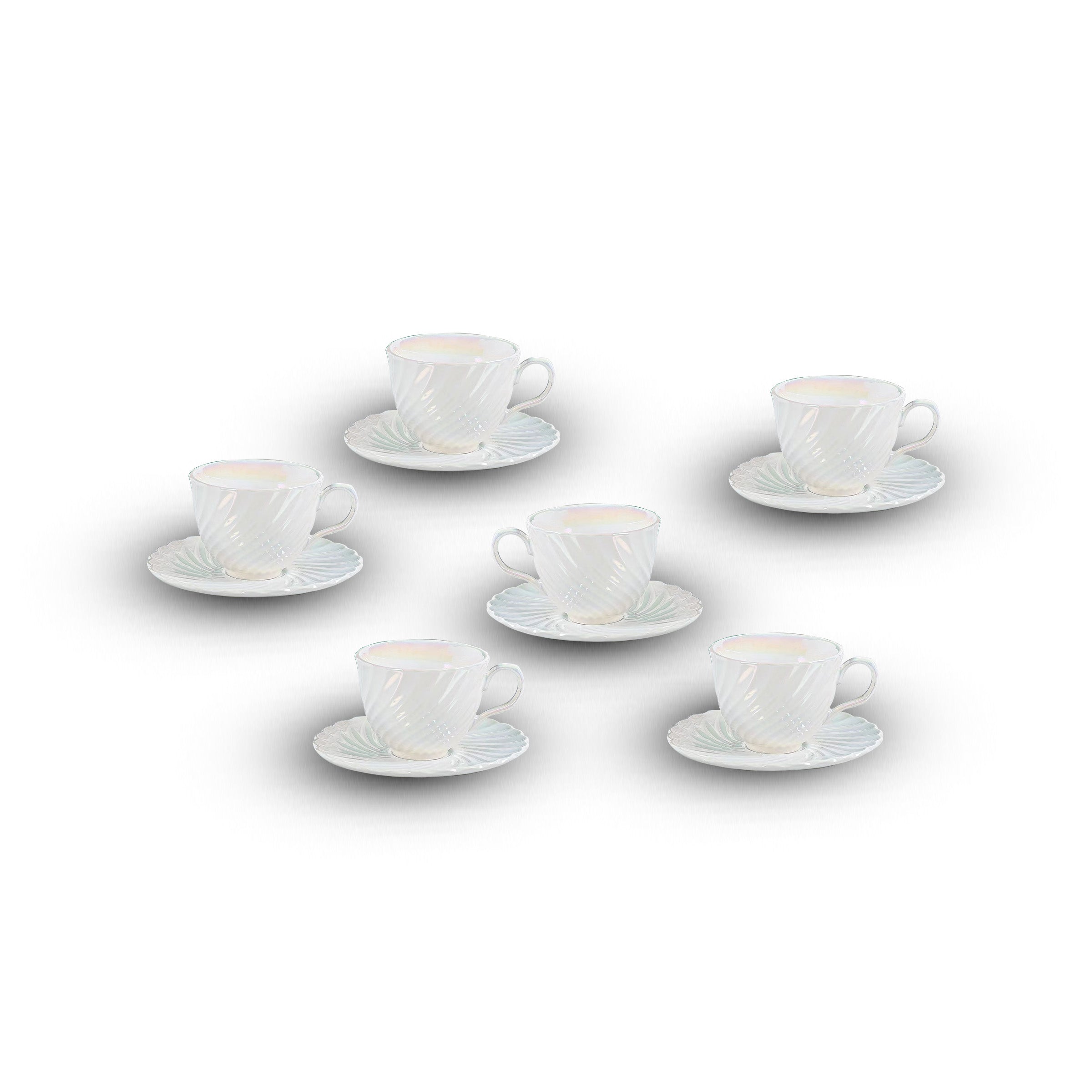 Coffee Cup Set 6pcs Cups/Saucers 100ml - YDE-LXQC100-2