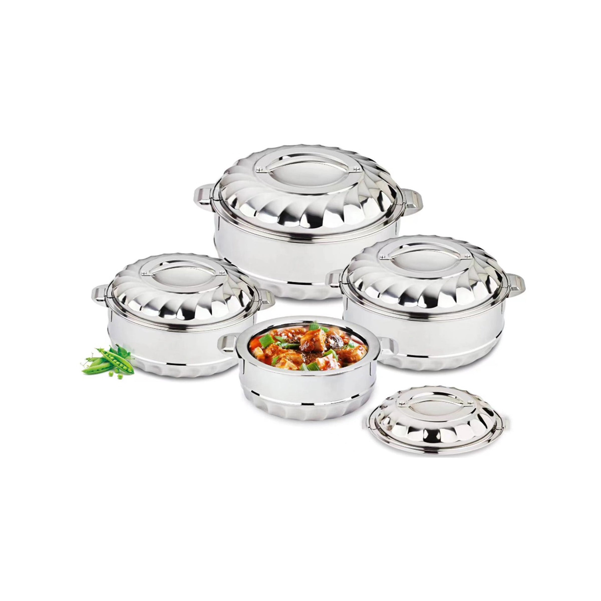 Stainless Steel Insulated Casserole Hot Pot 4 pcs Set 1,2,3,5L - YL-SSP4