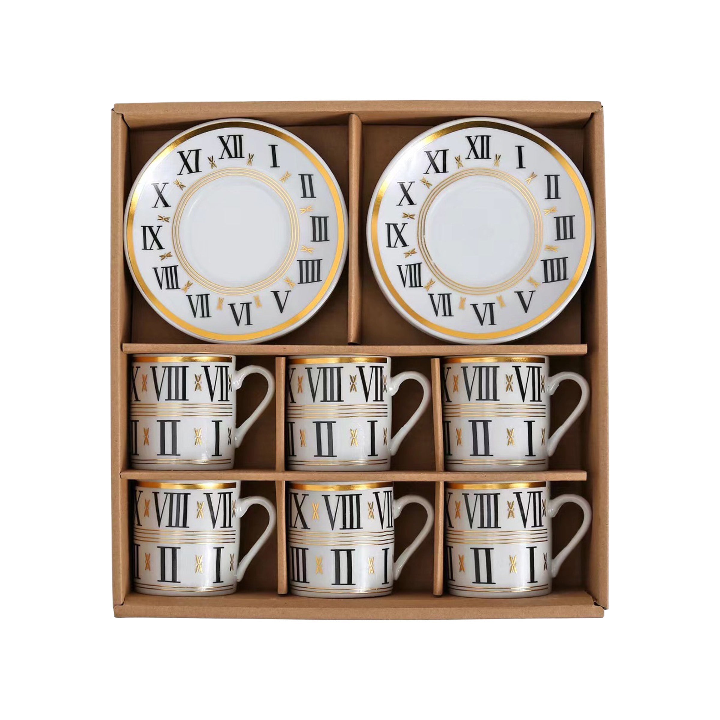 Coffee Cup Set 6pcs Cups/Saucers 90ml - ZW-P20